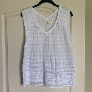Maeve White Sleeveless Knit Top